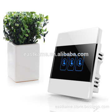 3 Gang Crystal Glass Panel Electronic Touch Smart Home Switch
